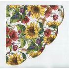 Салфетка для декупажа 33 см. Цветы. Подсолнух и маки.