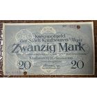 Банкнота 20 марок 1918 год. Кауфбойрен. Веймарская республика