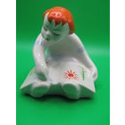 С рубля. "Девочка рисует солнце". Статуэтка. ГФЗ. Городницкий фарфоровый завод. Городница. Ретро СССР 70-х годов. м