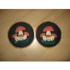 Панно вышивка Грибочки СССР