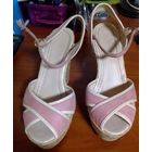 Босоножки на танкетке, велюр, р-р 38, стелька 25