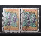 Ангола, колония Португалии, 1965. Доплатная марка. Оттенки цвета.