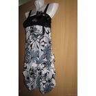 Брендовое коктейльное мини-платьице KIAH в блесточки, с красивой брошью, р.44