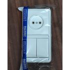 Блок 2-клавишный выкл + розетка скрытой установки