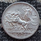 Италия 2 лиры 1916 года, UNC. Колесница. Король Виктор Эмануэль III. Серебро! Сторгуй за свою цену, предложи обмен! S70