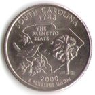 25 центов 2000 г. Южная Каролина серия Штаты и Территории Двор Р _UNC