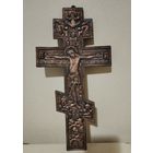 Распятие, крест 37х19.5 медный, старинный