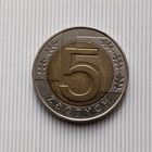 5 злотых 2015 года Польша. Третья Республика. Родная патина!