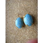 Серьги . Чехословакия . Стекло под бирюзу