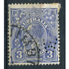 Австралия - 1926г. - король Георг V, перфорация 13 1/2:12 1/2, перфин 3 P - 1 марка - гашёная [Mi 75]. #3-WB-81-A-1