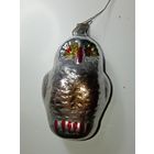 Ёлочная игрушка  - Сова . СССР  . Стекло .