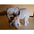 Немецкая статуэтка Слоны слониха и слоненок HEINZ & Co. (Germany) 1954-1972 гг.
