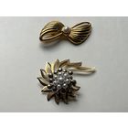 Брошь Бантик и Цветок иск жемчуг