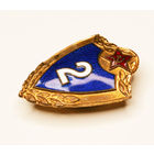 Нагрудный знак Солдатской классности СССР "2 класс", СССР, ММД, ранний, в тяжелом металле, эмаль, на винте, гайка