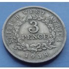 Западная Африка. 3 пенса 1938