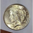 Доллар мирный США 1924. Редкий год! Золотистая патина! Яркий блеск!