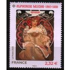 2023 Франция живопись Сны картина художника Альфонса Мухи Mi-8563 1х-марка**