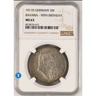 3 марки 1911 Бавария. Луитпольд NGC MS63