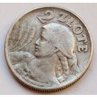 2 злотых 1925. г. R. Жница. Колосья. Польша. Вторая республика. Серебро 0.750.