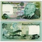 Португалия. 20 эскудо (образца 13.09.1978 года, P176a, подпись 5, UNC)