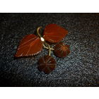 Редкая Янтарная Брошь Физалис 20-ые гг. Старая Германия Антик