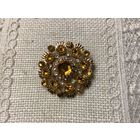 Брошь Солнечная стразы под Цитрин Англия винтаж