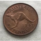 Австралия 1 пенни 1947 Георг VI (Перт - с точкой)