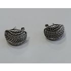 Серьги с кристаллами. Размер передней части 1.4-2 см. Европа. Мельхиор.