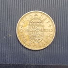 Великобритания 1 шиллинг 1953 год английские львы на щите коронация королевы Елизаветы длинная легенда вокруг портрета единственный год чекана