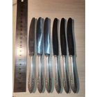 Ножи с лезвиями из нержавеющей стали и ручками с глубоким посеребрением, 6 шт., клейма на ручках.