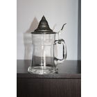 Стеклянный пивной бокал с металлической крышкой, клеймо, Германия.