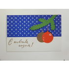 Пинская с новым годом 1966  9х14 см открытка БССР