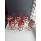 Бокалы красная стекло ручная роспись