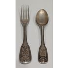 Все лоты с 1р.Серебро Рыцарский Герб десертный набор Вес 82,3гр