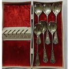 Антикварные, серебряные кофейные ложки. Позолота. Клеймо 875 звезда. Производитель - Тбилиси, Грузинская ССР. 62гр