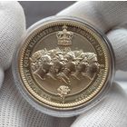 Ниуэ, 1 доллар 2025 г., (Елизавета II, Карл III, медь, Proof), капсула, в коробке с рамкой