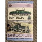 Санта Люсия. Локомотив Crocodile 1920. Марка из серии