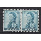 Фиджи 1954 ** Queen Elizabeth II, сцепка 2 марки (SG 281)