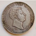 1 Талер 1833 г. Вюртемберг. Вильгельм l. Таможенный союз. Серебро 0.868.