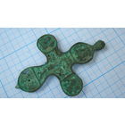 Крестик старинный, нательный. Бронза, литье.