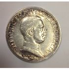 С рубля без мц! 1 лира 1917 Италия золотистая патина серебро начала 20в.