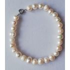 Браслет, натуральный речной жемчуг, 18 см