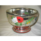 Распродажа. Редкая старинная ваза фруктовница, выдувное стекло, амальгама.