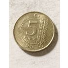 Турция 5 куруш 2016