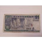 Singapore $1 Dollar Bank Note 1987