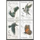 Канада. Перелётные птицы. 1995г. Mi#1500-503. Кв.блок. Серия.