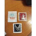 США 3 марки самоклейка (4-1)