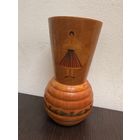 Декоративная деревянная ваза с ручной росписью.