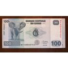 Конго (ДР) 100 франков 2013 г., P:98а, надпечатка см. в описании лота