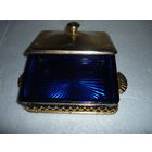 Антикварная Маслёнка 30-ые гг. СССР Кобальтовое Стекло Ручной Работы Артель МЕТИЗ